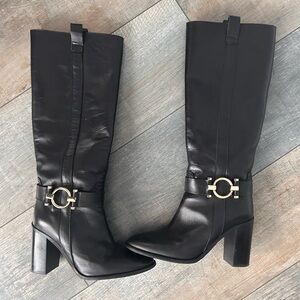 Napoleoni black Leather Boots made in Italy size 8 (EU39)